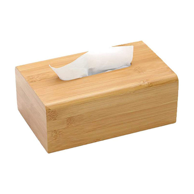 बांस कागज 21*14*8CM पर्यावरण के अनुकूल टिशू बॉक्स आयताकार लकड़ी