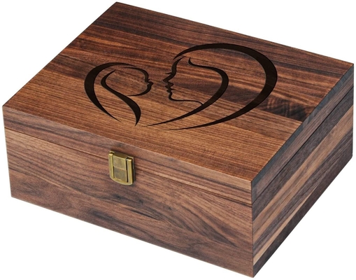 अखरोट स्मृति चिन्ह लकड़ी के पैकेजिंग बॉक्स के साथ ताला और ढक्कन