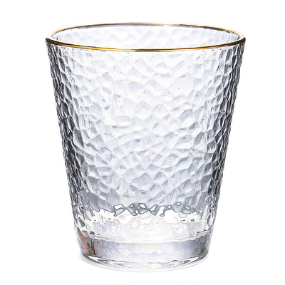 300ml 320cm 400ml गोल्ड रिम पीने के पानी के गिलास क्रिस्टल लीड फ्री