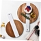 हैंडल के साथ किचन राउंड कटिंग बोर्ड मार्बल बबूल की लकड़ी का स्प्लिसिंग कटिंग बोर्ड
