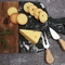 रसोई बबूल की लकड़ी की ट्रे संगमरमर की लकड़ी का स्प्लिसिंग कटिंग बोर्ड हैंडल के साथ