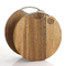 किचन गोल व्यास 30 सेमी बबूल की लकड़ी कटिंग बोर्ड हैंडल के साथ