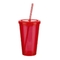 रेड पिंक 500 मिली प्लास्टिक ड्रिंकिंग ग्लासेस टम्बलर कप डबल वॉल
