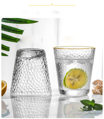 300ml 320cm 400ml गोल्ड रिम पीने के पानी के गिलास क्रिस्टल लीड फ्री